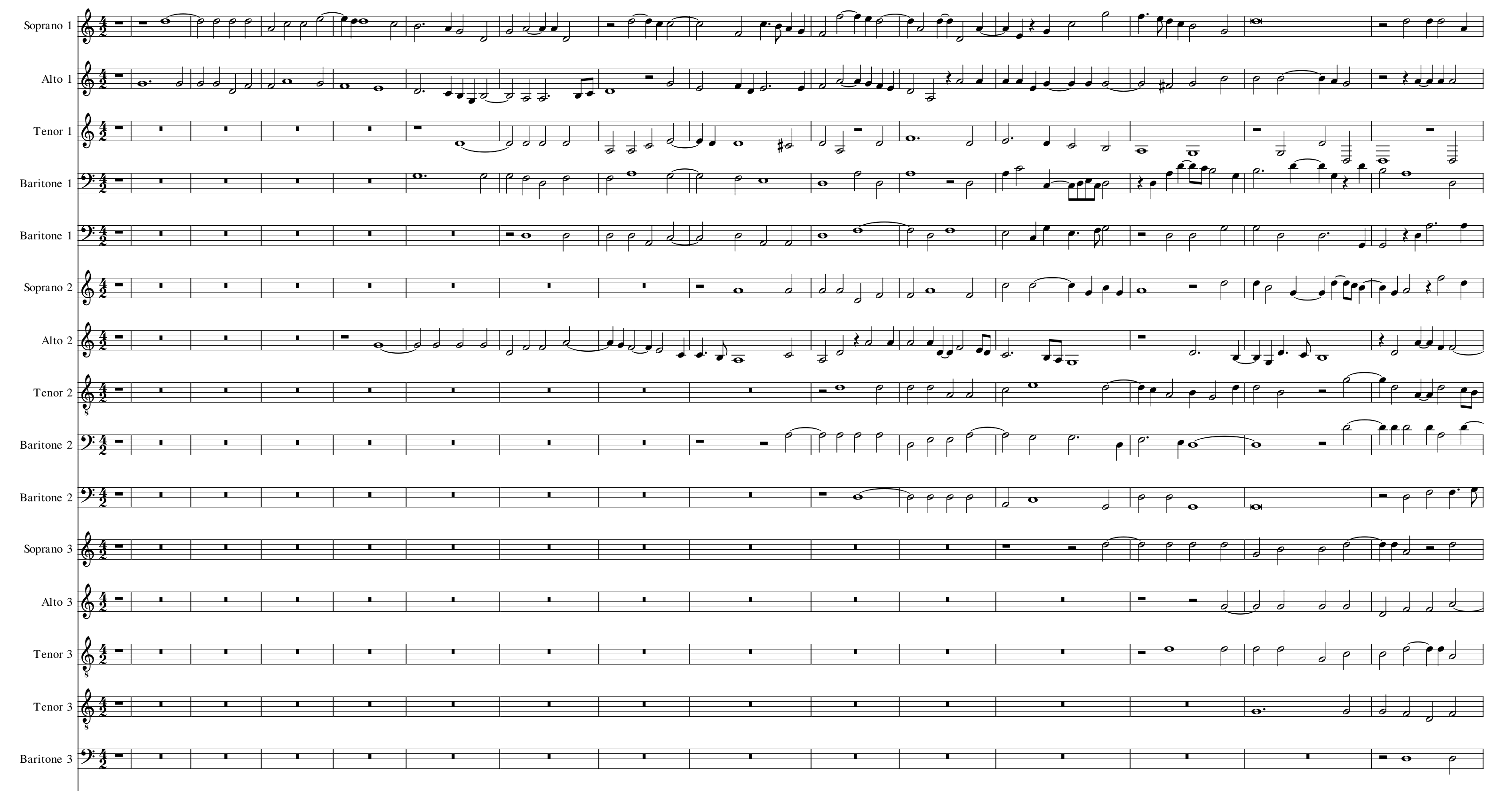 Spem - first 15 bars for the first 15 voices