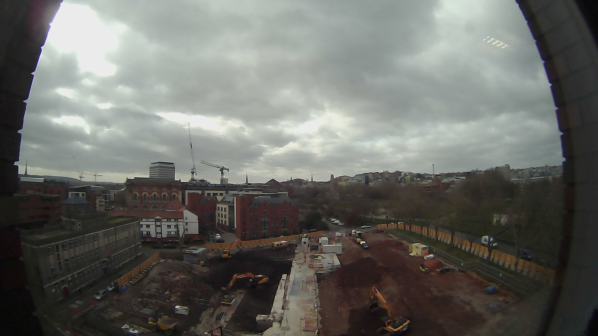 Castle Park View construction site - fisheye view